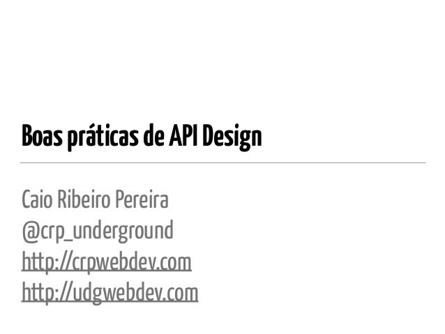 API Design Best Practices